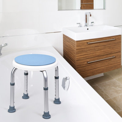 Costway 360 Rotating Shower Stool Shower Bath Chair 6 Height Setting W/ Anti-Slip Rubber Tips - 8