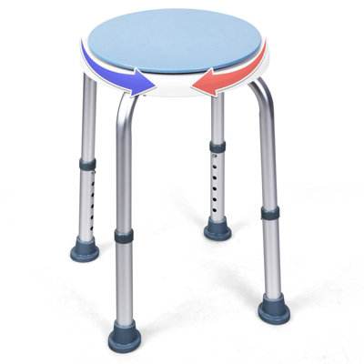Costway 360 Rotating Shower Stool Shower Bath Chair 6 Height Setting W/ Anti-Slip Rubber Tips - 9