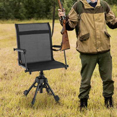 Costway 360 Swivel Blind Hunting Chair Foldable Hunter Chair W Oversized Duck Feet