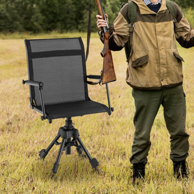 Costway 360 Swivel Blind Hunting Chair Foldable Hunter Chair W Oversized Duck Feet DIY at B Q