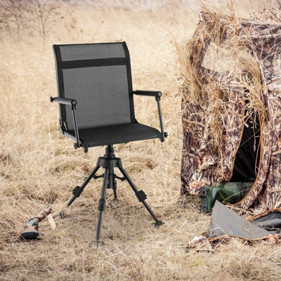 Costway 360 Swivel Blind Hunting Chair Foldable Hunter Chair W Oversized Duck Feet DIY at B Q