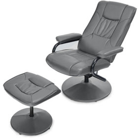 Costway 360 Swivel Recliner & Ottoman Set Lounge Chair W/ Adjustable Backrest & Padded Armrests