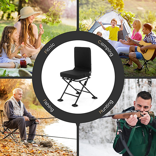 Costway 360 Swivel Silent Hunting Chair Folding Camo Hunter Costway 360 Swivel Silent Hunting Chair Folding Camo Hunter