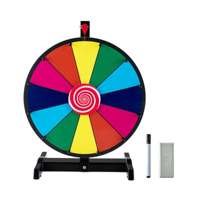 Costway 38cm Tabletop Spinning Wheel for Prizes W/ Dry Erase Marker