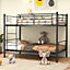 Costway 3FT Metal Bunk Bed Single over Single Loft Bed Frame W/ Ladder Safety Guardrail Black
