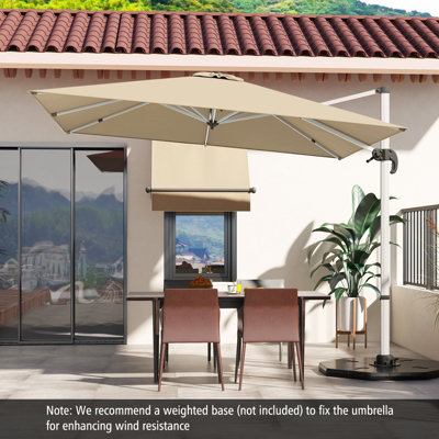 Costway 3M Outdoor Patio Umbrella Square Cantilever Parasol