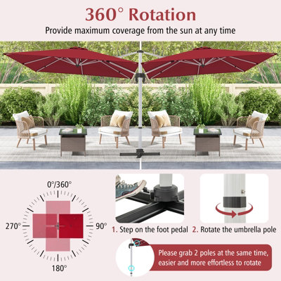 11 offset patio umbrella with netting for 11 11-12 FT Patio Umbrella Mosquito Netting, With Double Zipper Door,  Polyester Mesh Net Screen Universal For Almost Outdoor Market Table  Umbrellas & Cantilever Offse