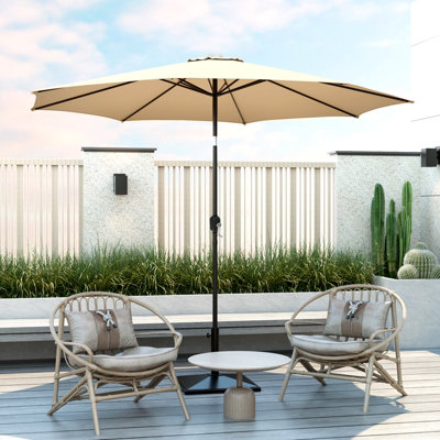 Costway 3m Patio Umbrella Outdoor Garden Heavy Duty Table Umbrella w/ 8 ...