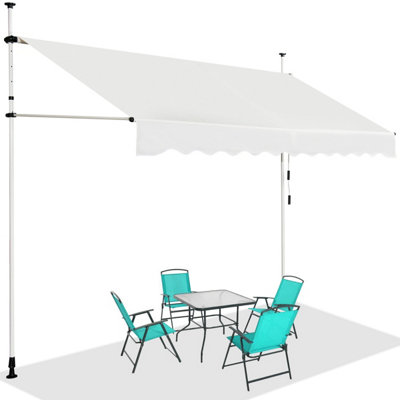 Costway 3M Telescopic Canopy Retractable Adjustable Outdoor Clamp Awning Sun Shelter