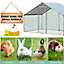 Costway 3M x 2M Chicken Coop Large Metal Spire-Shaped w/ Cover Walk-in Chicken Rabbits Ducks Cage