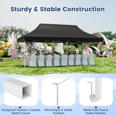 Costway 3M x 6M Pop-up Canopy Tent Folding Instant Sun Shelter w/ Carrying Bag - 6