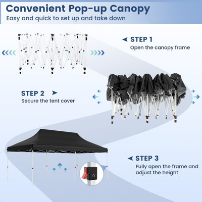 Costway 3M x 6M Pop-up Canopy Tent Folding Instant Sun Shelter w/ Carrying Bag - 8