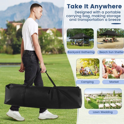 Costway 3M x 6M Pop-up Canopy Tent Folding Instant Sun Shelter w/ Carrying Bag - 9