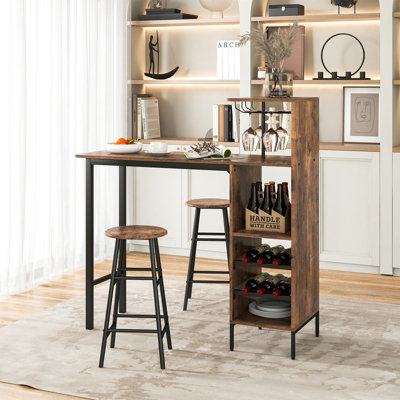 Thin bar deals table and stools