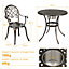 Costway 3pcs Bistro Round Table Set Cast Aluminum Outdoor Patio Furniture Set