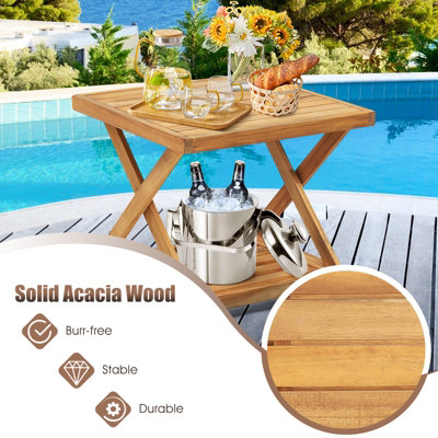 Costway 3PCS Garden Patio Table & Chair Set Outdoor Rattan Wicker Set - 5