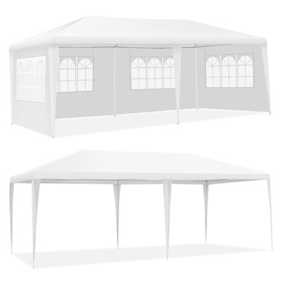 Costway 3x6M Garden Gazebo Heavy Duty Waterproof Marquee Canopy Garden Party Tent w/ Bag