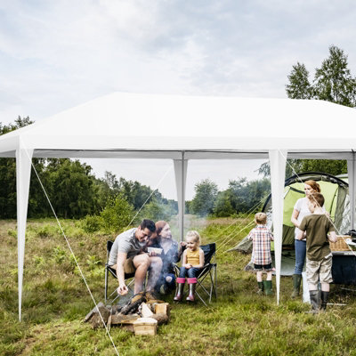 Costway 3x6M Garden Gazebo Heavy Duty Waterproof Marquee Canopy Garden Party Tent w/ Bag - 4