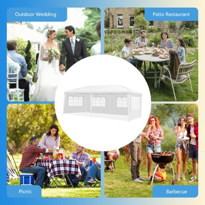 Costway 3x6M Garden Gazebo Heavy Duty Waterproof Marquee Canopy Garden Party Tent w/ Bag - 9