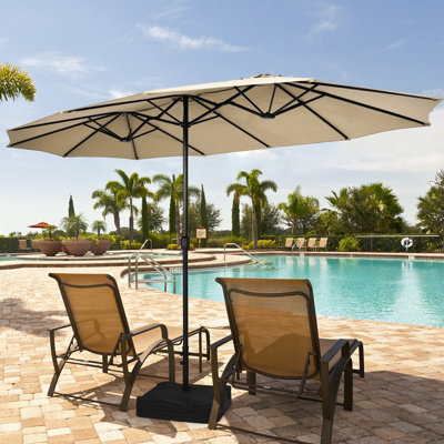 costway patio double-sided market umbrella crank Costway 15FT Patio Double-Sided Umbrella Crank Outdoor Garden Market Sun  Shade Red\Blue\Coffee\Beige\Navy\Orange\Turquoise : Target