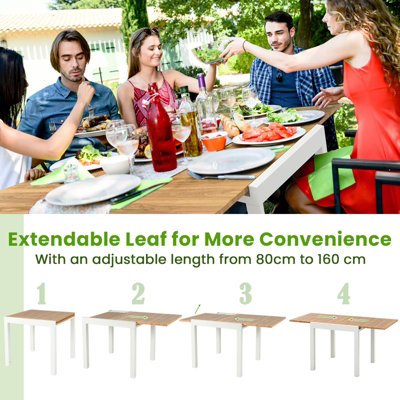 Costway 4-6 Person Expandable Patio Dining Table Aluminum Rectangular Indoor Outdoor Table - 8