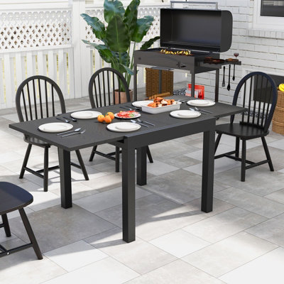 Costway 4-6 Person Expandable Patio Dining Table Aluminum Rectangular Indoor Outdoor Table