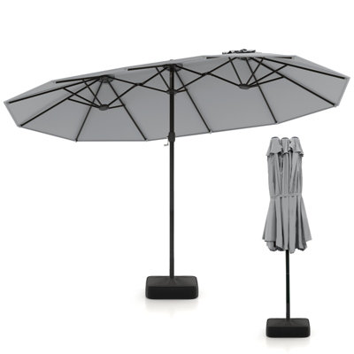10 foot patio umbrella with lights Best Choice Products 10ft 360-Degree Solar LED Lit Cantilever Patio Umbrella, Outdoor Hanging Shade