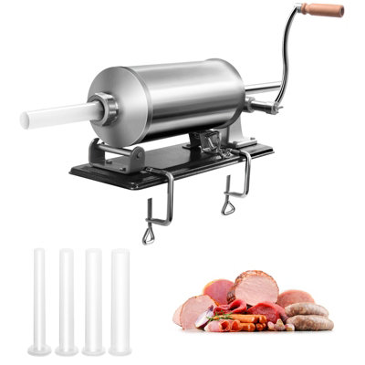 Costway 4.8L Horizontal Sausage Stuffer Four Stuffing Tube Stainless Steel Sausage Maker