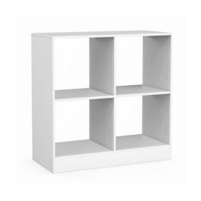 Costway 4-Cube Wooden Bookcase 2-tier Open Back Bookshelf Storage Organizer