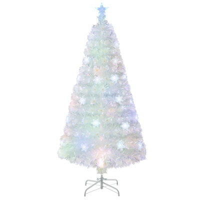 COSTWAY 4 FT Artificial Fiber Optic Christmas Tree White Pre