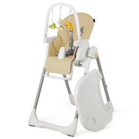 Costway 4-in-1 Baby High Chair Foldable Feeding Chair w/ 7 Heights 4 Reclining Angles