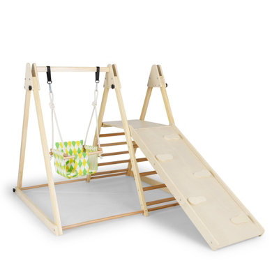 COSTWAY 4-in-1 Climbing Ramp and Ladder Set Indoor Playground with Baby ...