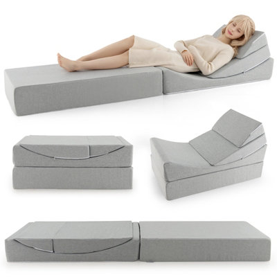Costway 4-in-1 Convertible Folding Sofa Bed Floor Futon Sleeper Couch ...