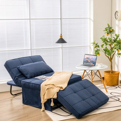 Costway 4 in 1 Convertible Sofa Bed Folding Ottoman Sleeper Space Saving Couch Lounger