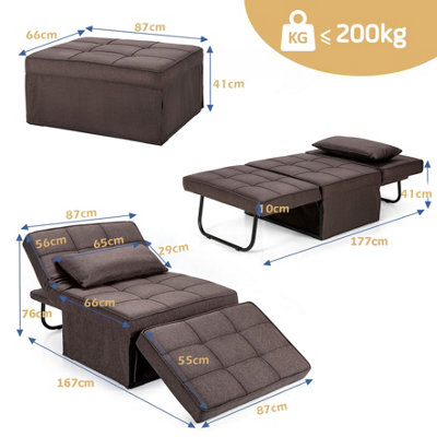 Paris convertible deals ottoman sleeper bed