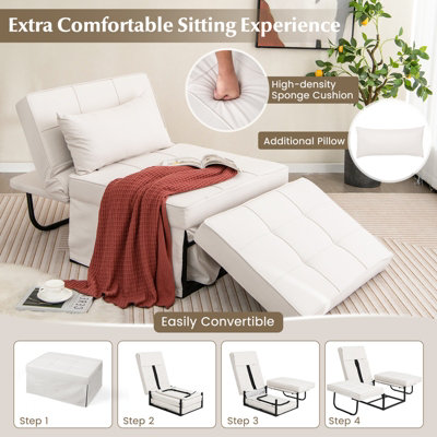 Costway 4in1 Convertible Sofa Bed Folding Ottoman Sleeper Space — free download