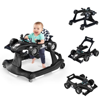 Costway 4 in 1 Foldable Baby Walker Activity Push Walker w Adjustable Height Speed