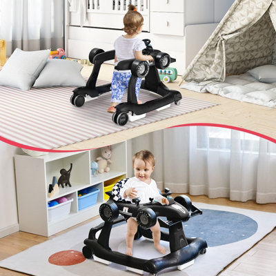 Costway 4-in-1 Foldable Baby Walker Activity Push Walker w