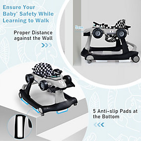 Costway 4-in-1 Foldable Baby Walker Activity Push Walker w Costway 4-in-1 Foldable Baby Walker Activity Push Walker w