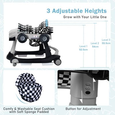 2099⑨8『Smooth/Wake up  boy』掘り出しお宝グッズ Costway 4-in-1 Foldable Baby Walker Activity Push Walker w