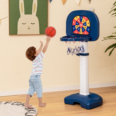 Costway 4-In-1 Kids Basketball Hoop Stand Ring Toss Sticky Ball Golf Play Set Adjustable - 3