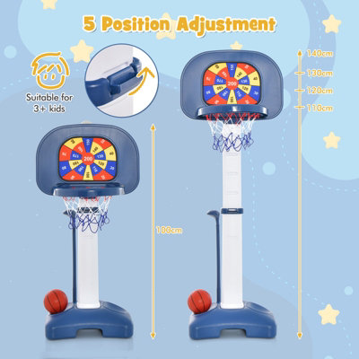 Costway 4-In-1 Kids Basketball Hoop Stand Ring Toss Sticky Ball Golf Play Set Adjustable - 6