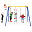 Costway 4-in-1 Kids Swing Set Outdoor Heavy-Duty Climbing Playset W/ Basketball Hoop