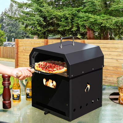 Costway 4-in-1 Outdoor Pizza Oven 2-Layer Detachable Grill