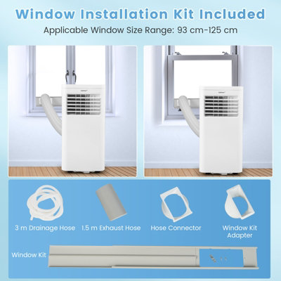 Costway 4-in-1 Portable Air Conditioner 9000 BTU Air Cooling Fan Dehumidifier AC Unit - 7