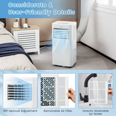 Costway 4-in-1 Portable Air Conditioner 9000 BTU Air Cooling Fan Dehumidifier AC Unit - 8