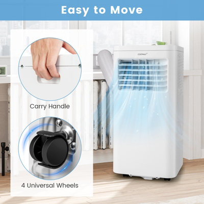 Costway 4-in-1 Portable Air Conditioner 9000 BTU Air Cooling Fan Dehumidifier AC Unit - 9
