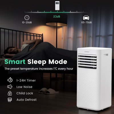 Costway 4-in-1 Portable Air Conditioner 9000BTU Air Cooler Fan Dehumidifier LED Touch - 5