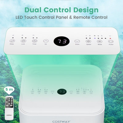 Costway 4-in-1 Portable Air Conditioner 9000BTU Air Cooler Fan Dehumidifier LED Touch - 6