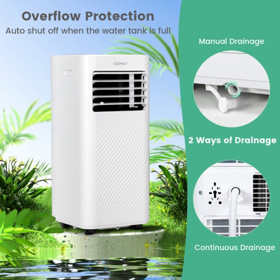 Costway 4-in-1 Portable Air Conditioner 9000BTU Air Cooler Fan Dehumidifier LED Touch - 7